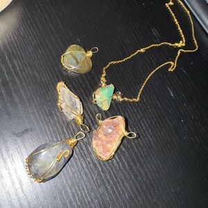 Custom made jewelry (GOLD); wrapped stones